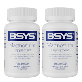 BSYS Magnesium Supplements Sleep & Anxiety Relief Aid Muscle Relaxation Support Heart Health & Blood Sugar Balance Formula Cognitive Function Enh (Option: 2pcs)