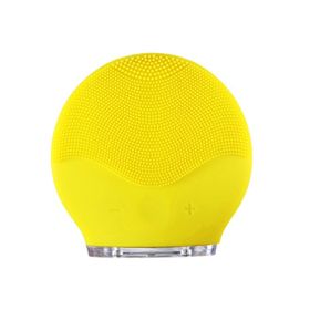 Electric waterproof silicone cleansing instrument (Color: Yellow)