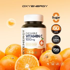 Oxyenergy Chewable Vitamin C,for Immunity Enhancement,Pigmentation Prevention,Antoxidant Support,1000mg High-Content,100 Tablets Bottle (Option: 1pcs)