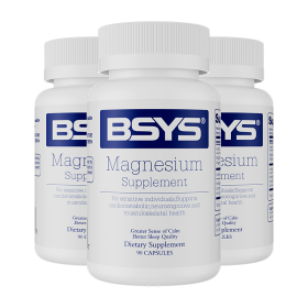 BSYS Magnesium Supplements Sleep & Anxiety Relief Aid Muscle Relaxation Support Heart Health & Blood Sugar Balance Formula Cognitive Function Enh (Option: 3pcs)